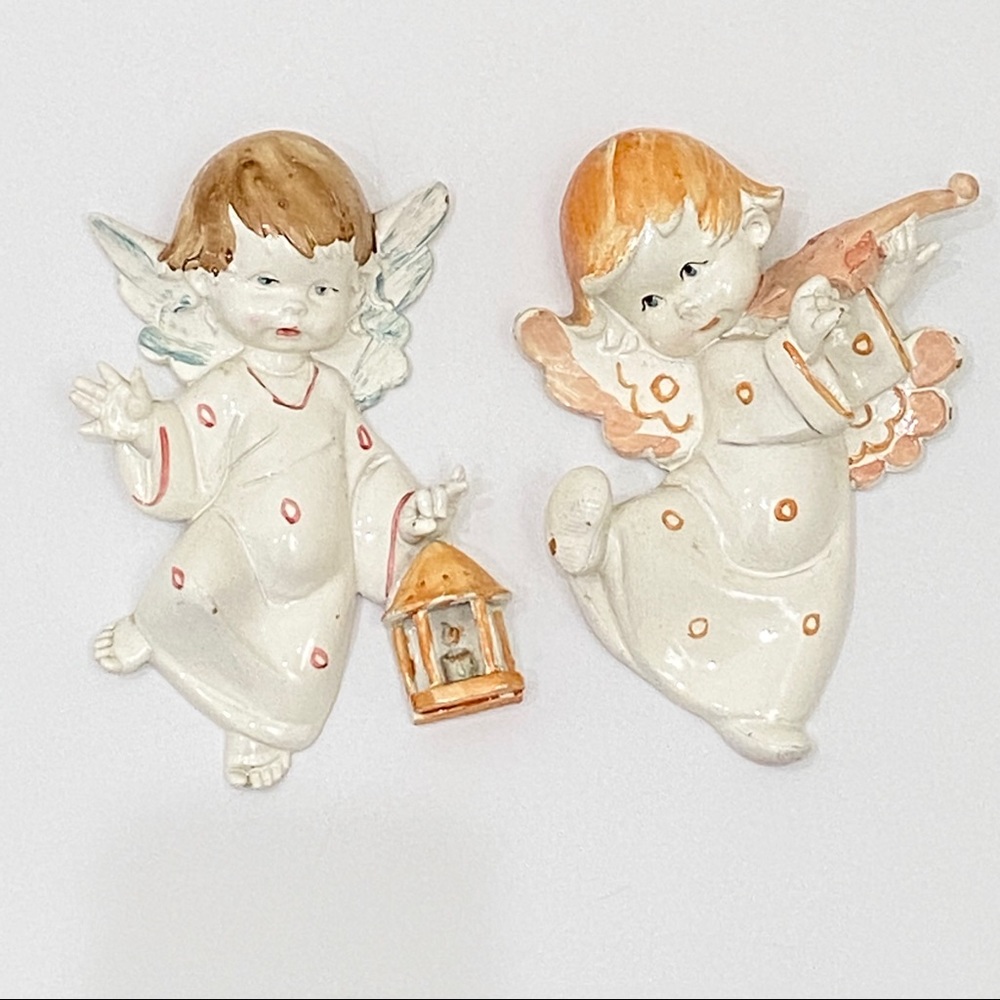 2 Cherub Angel ITALY Wall Hanging Decor